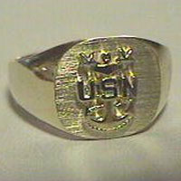 US NAVY Licensed Master Chief's Petty Officers ring solid sterling .925 size10 